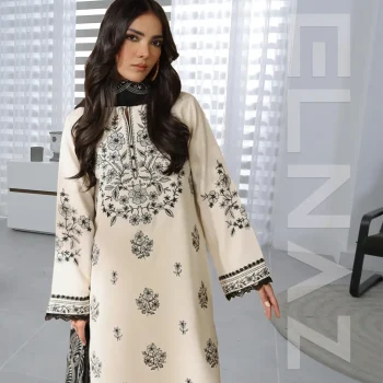 Delicate Bloom – ELNAZ Cotton Embroidered Suit