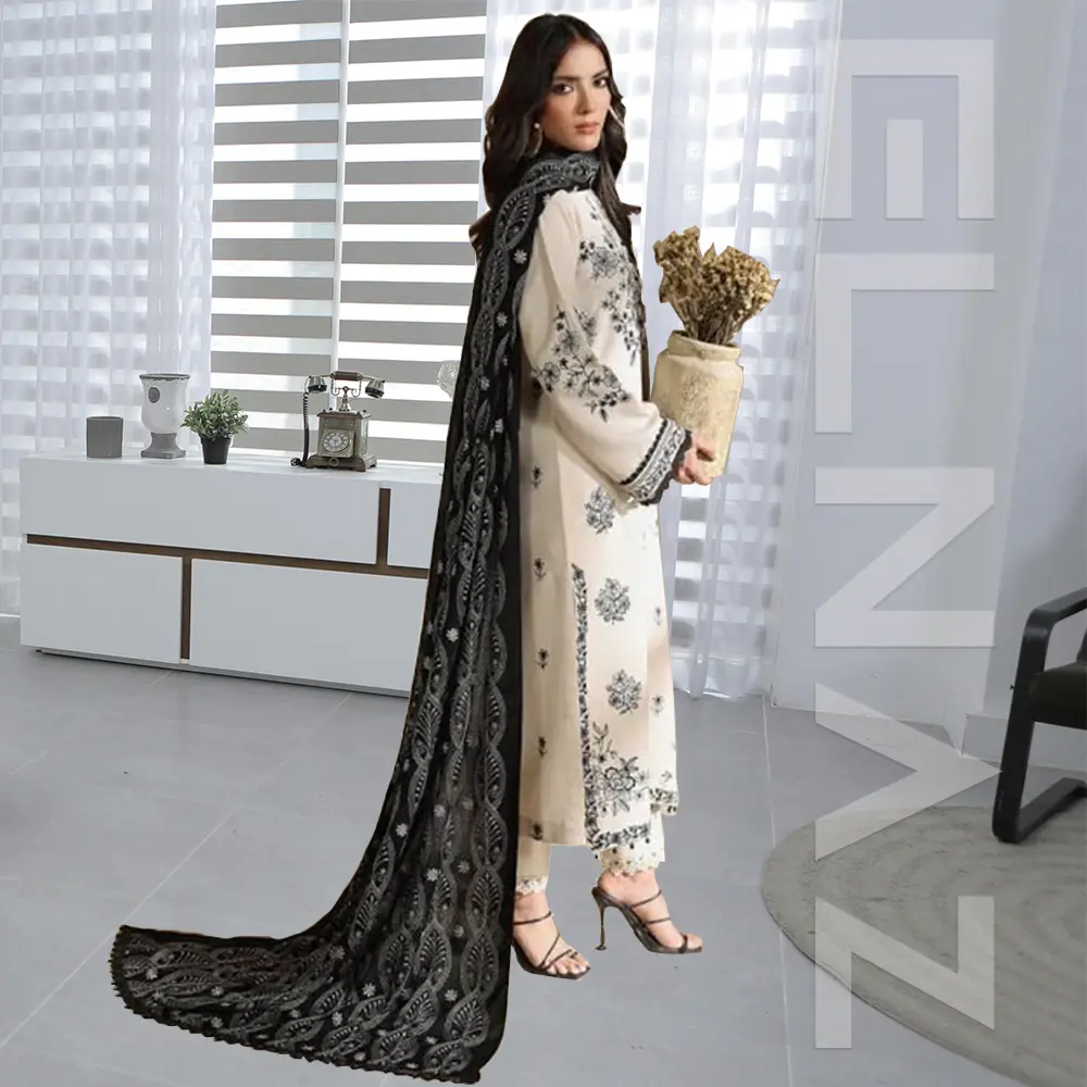 off-whict-4-70593-0-070825050623021 Delicate Bloom – ELNAZ Cotton Embroidered Suit
