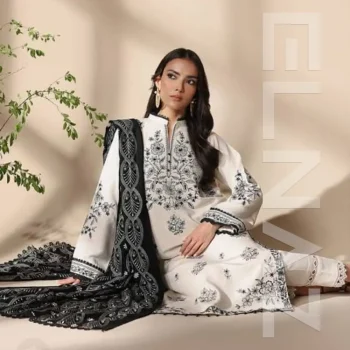 Delicate Bloom – ELNAZ Cotton Embroidered Suit